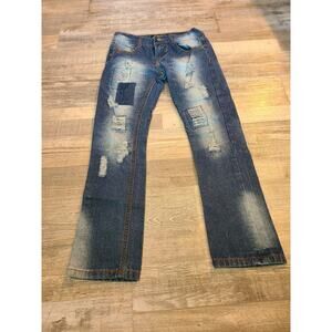 City ink size 8 youth distressed bootcut jeans